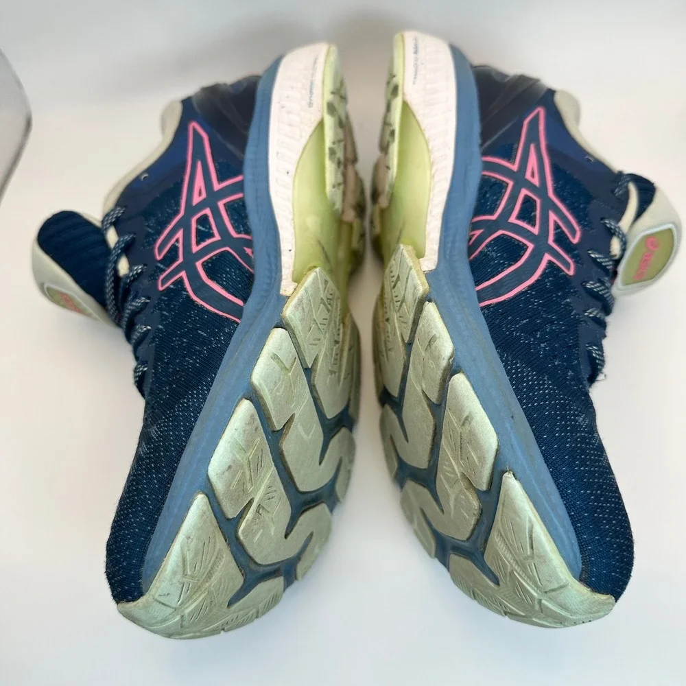 ASICS GEL-Kayano 27 Running Shoes Women 8.5 Blue Pink Athletic Training Sneakers